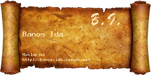 Banos Ida névjegykártya